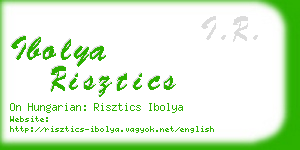 ibolya risztics business card